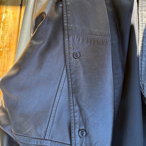 🖤 Classic Vintage Black Leather Coat - MIX Since 1989 - Made in Canada - Sz XL - Picture 8 of 14